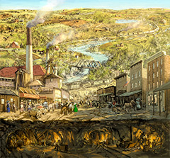 Mural Depicting Mining and Farming History